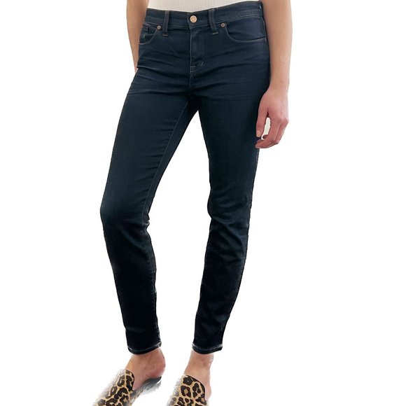 Madewell Jeans Indigo Mid-Rise “Skinny Skinny” Straight Ankle Length size 28 - Picture 1 of 7